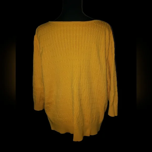 💖👄Croft and Barrow Long Sleeve Yellow Sweater Knit Top (Size3X) - Picture 11 of 15